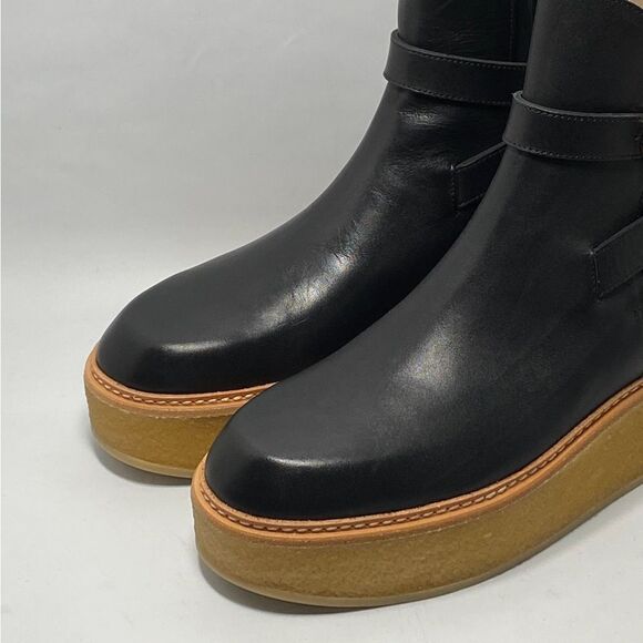 Ulla Johnson Lennox Leather Ankle-Buckle Platform Boots size 37.5 - Picture 4 of 12